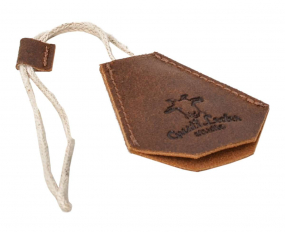 Hellbrauner Leder-Schlüsselanhänger mit Schutz Hellbrauner Leder-Schlüsselanhänger mit Schutz
