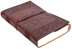 Ledergebundenes Notizbuch DIN A5 mit Elefanten-Motiv Ledergebundenes Notizbuch DIN A5 mit Elefanten-Motiv
