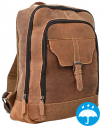 Robuster Büffelleder Rucksack in matt hellbraun Robuster Büffelleder Rucksack in matt hellbraun