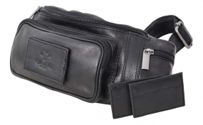 Schwarze Büffelleder... Schwarze Büffelleder Gürteltasche