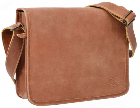 Hellbraune Leder-Schultertasche Hellbraune Leder-Schultertasche