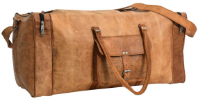 Ziegenleder Reisetasche in braun Ziegenleder Reisetasche in braun