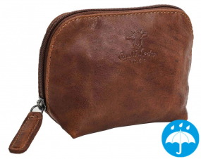 Kleine dunkelbraune... Kleine dunkelbraune Leder-Kosmetiktasche