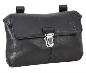 Schwarze Leder-Gürteltasche Schwarze Leder-Gürteltasche