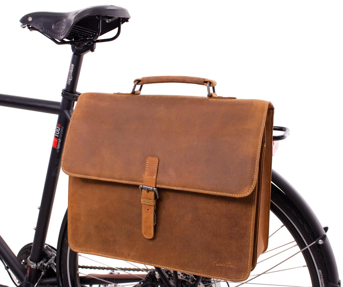 Lehrertasche und Fahrradtasche "Peter S." aus Leder mit