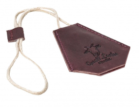 Rotbrauner Leder-Schlüsselanhänger mit Schutz Rotbrauner Leder-Schlüsselanhänger mit Schutz
