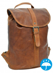 Hellbrauner Cityrucksack aus Büffelleder Hellbrauner Cityrucksack aus Büffelleder