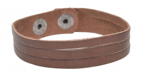 Braunes Lederarmband mit Druckknopf Braunes Lederarmband mit Druckknopf