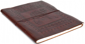 Großes Notizbuch mit Ledereinband und Kamel-Motiv Großes Notizbuch mit Ledereinband und Kamel-Motiv