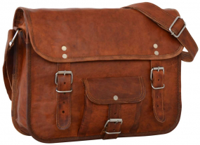 Ziegenleder Collegetasche im Vintage-Stil Ziegenleder Collegetasche im Vintage-Stil