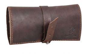 Dunkelbraune... Dunkelbraune Büffelleder Tabaktasche