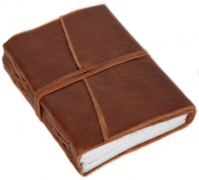 Braunes Büffelleder Notizbuch mit Lederband Braunes Büffelleder Notizbuch mit Lederband