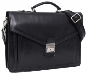 Schwarze Businesstasche aus italienischem Leder Schwarze Businesstasche aus italienischem Leder