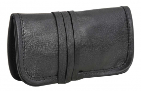 Schwarze Ziegenleder Tabaktasche Schwarze Ziegenleder Tabaktasche
