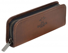 Dunkelbraune Stiftemappe aus Leder Dunkelbraune Stiftemappe aus Leder