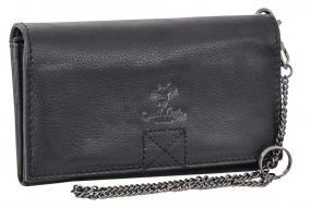 Schwarze Damengeldbörse mit Kette Schwarze Damengeldbörse mit Kette