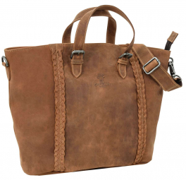Brauner Leder-Shopper... Brauner Leder-Shopper mit Henkeln