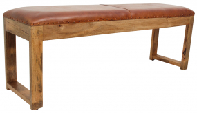 Braune Leder-Sitzbank Braune Leder-Sitzbank
