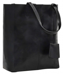 Große Rindsleder Handtasche in schwarz Große Rindsleder Handtasche in schwarz