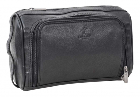 Schwarze Büffelleder... Schwarze Büffelleder Kulturtasche