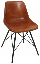Brauner Stuhl mit... Brauner Stuhl mit Lederbezug