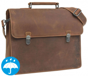 Braune Leder-Aktentasche mit wasserfestem Innenfutter Braune Leder-Aktentasche mit wasserfestem Innenfutter