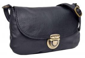 Kleine Leder-Handtasche zum Umhängen in schwarz Kleine Leder-Handtasche zum Umhängen in schwarz