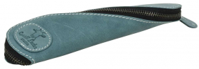 Leder-Federmäppchen in blau Leder-Federmäppchen in blau