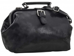 Schwarze Leder-Handtasche Schwarze Leder-Handtasche
