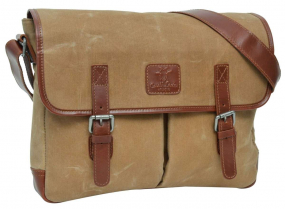 Collegetasche aus Leder und Canvas Collegetasche aus Leder und Canvas