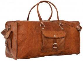 Ziegenleder Reisetasche mit Außentaschen Ziegenleder Reisetasche mit Außentaschen