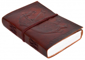 Ledergebundenes Buch mit Elefanten-Motiv Ledergebundenes Buch mit Elefanten-Motiv