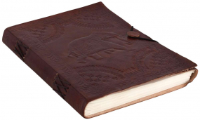 B5 Notizbuch mit Ledereinband und Elefanten-Motiv B5 Notizbuch mit Ledereinband und Elefanten-Motiv