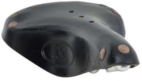 Retro... Retro Leder-Fahrradsattel in schwarz