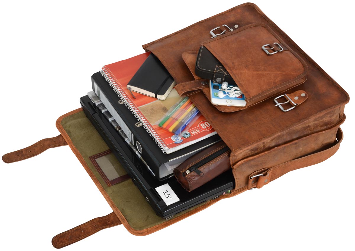 Briefcases Messenger Bag Shoulder Bag Laptop Bags Vintage Leather Brown ...