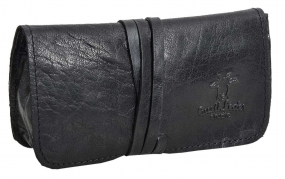 Schwarze Tabaktasche... Schwarze Tabaktasche aus Büffelleder