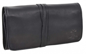 Schwarze Leder-Federmappe Schwarze Leder-Federmappe