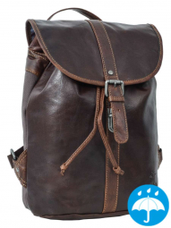 Dunkelbrauner Cityrucksack aus Büffelleder Dunkelbrauner Cityrucksack aus Büffelleder