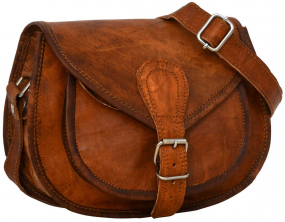 Halbrunde Ziegenleder Handtasche in braun Halbrunde Ziegenleder Handtasche in braun