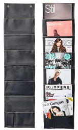 Schwarzer... Schwarzer Wand-Organizer aus Leder
