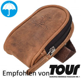 Altbraune... Altbraune Mini-Satteltasche aus Büffelleder