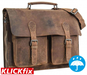 Braune Lederfahrradtasche mit Klickfix-Adapter Braune Lederfahrradtasche mit Klickfix-Adapter