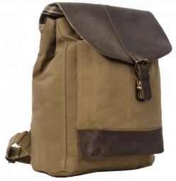 Büffelleder-Canvas Rucksack in hellbraun Büffelleder-Canvas Rucksack in hellbraun
