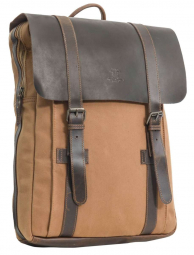Canvas-Büffelleder... Canvas-Büffelleder Rucksack in hellbraun