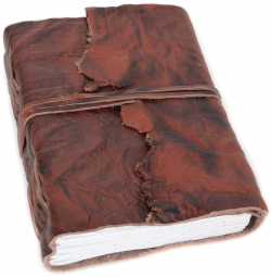 Buch mit braunem Büffelleder-Einband Buch mit braunem Büffelleder-Einband