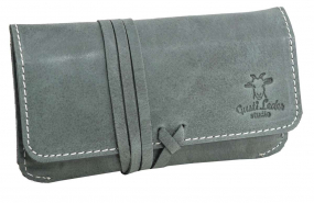 Blaugraue Tabaktasche... Blaugraue Tabaktasche aus Büffelleder